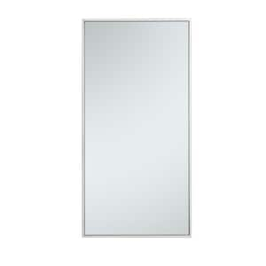 NEUTYPE 59 in. H x 35 in. W Rectangular Metal Framed Modern Silver