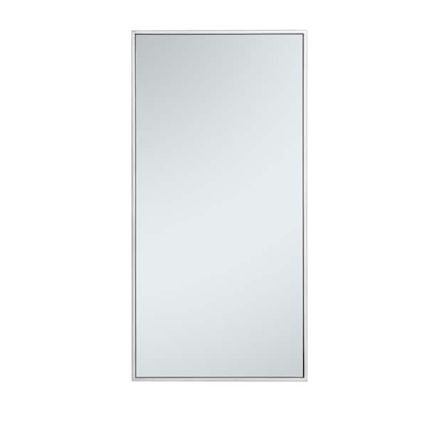 Unbranded Timeless Home 18 in. W x 36 in. H x Contemporary Metal Framed Rectangle Silver Mirror