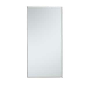 Medium Rectangle Silver Modern Mirror (36 in. H x 18 in. W)