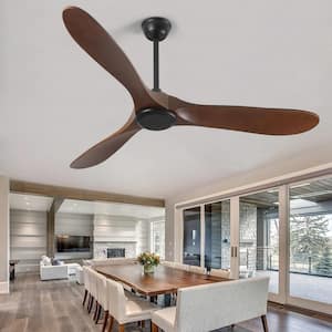 56 in. 6 Fan Speeds in Dark Wood Ceiling Fan with DC Motor and Remote control