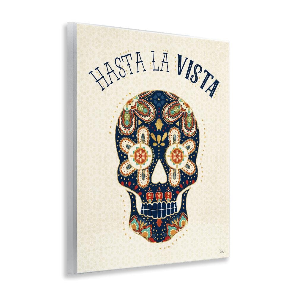 Hasta La Vista Calavera Multicolor MDF Wood Wall Plaque, 11 x 14