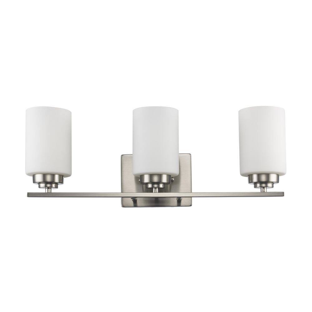 Mod Space Industrial 3-Light Brushed Nickel Bathroom Vanity Light