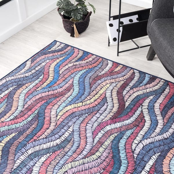 Parker Multi-color 4 ft. x 6 ft. Contemporary Polypropylene Area Rug