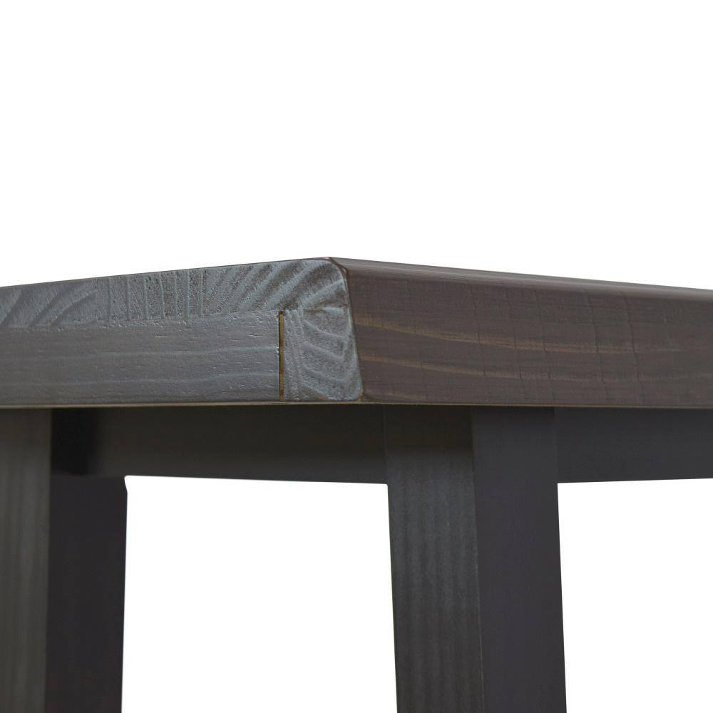 Jennings Solid Pine Live Edge Bar Table in Cherry and Ebony