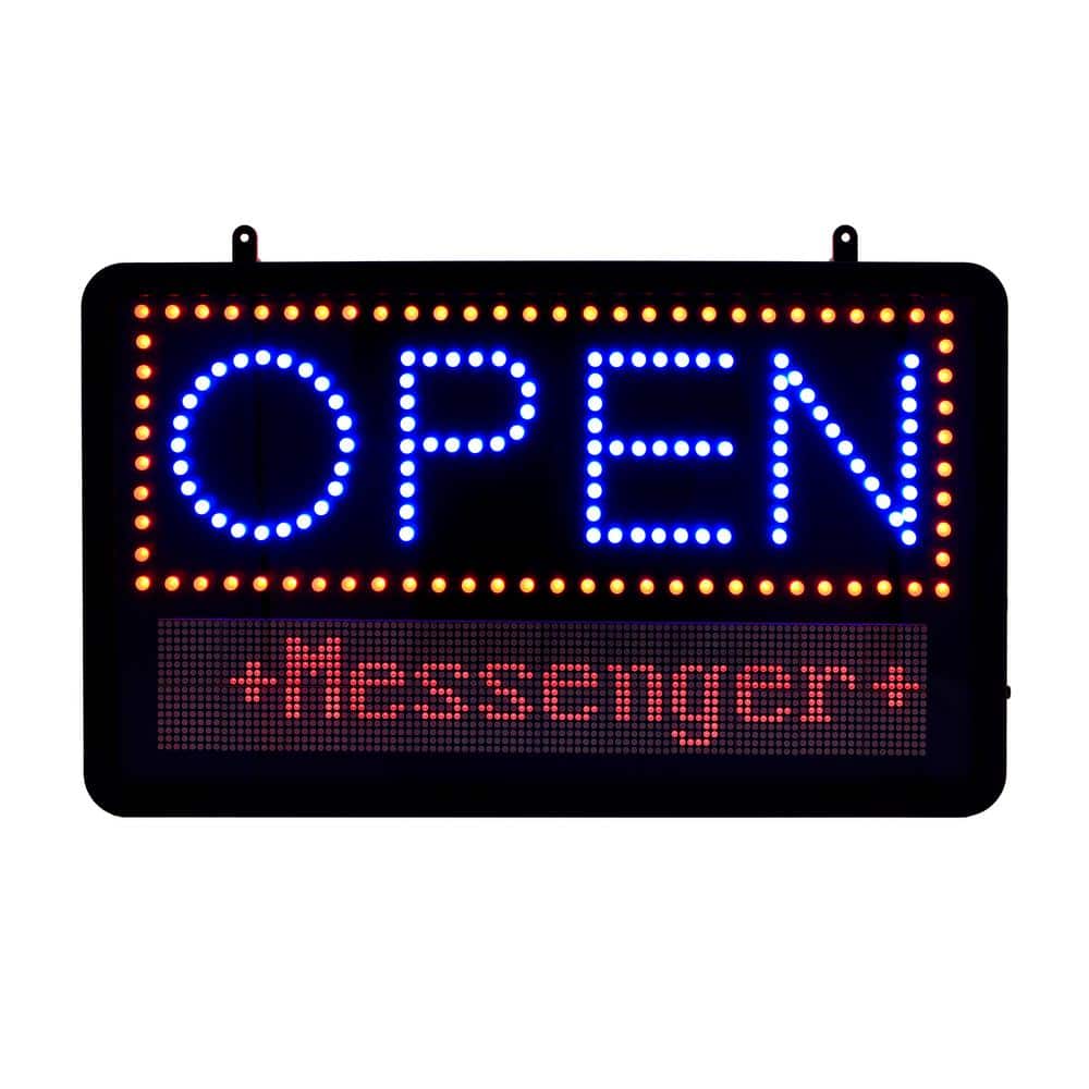 22 in. x 13 in. LED Programmable Message Board Open Sign