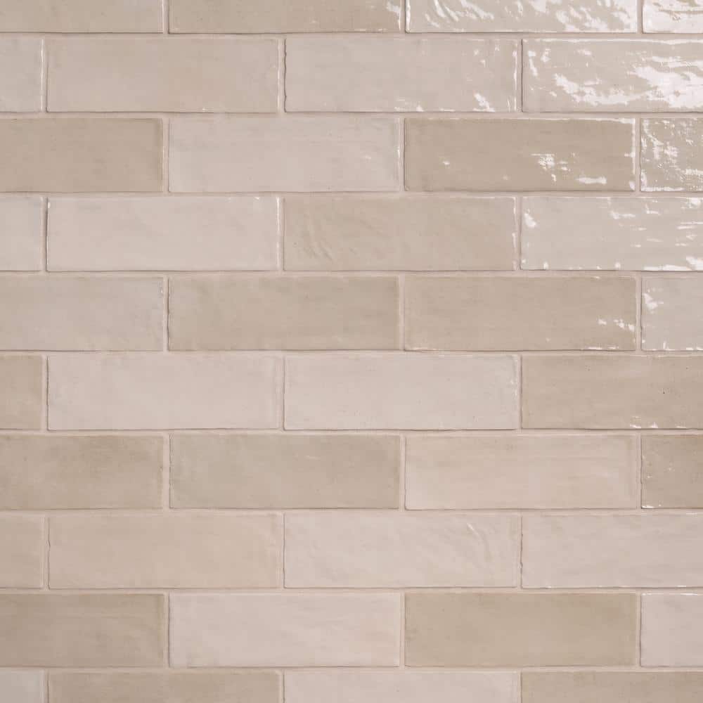 Beige 3" x 8" Glazed Ceramic Subway Wall Tile