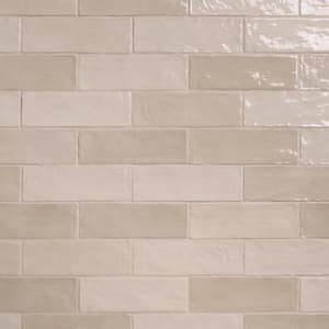 Kingston Sand 2.55 in. x 7.87 in. Glazed Ceramic Wall Tile (5.38 sq. ft./Case)