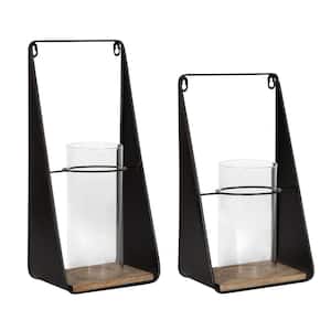 Blackwell Natural/Black Metal Candle Sconce (Set of 2)