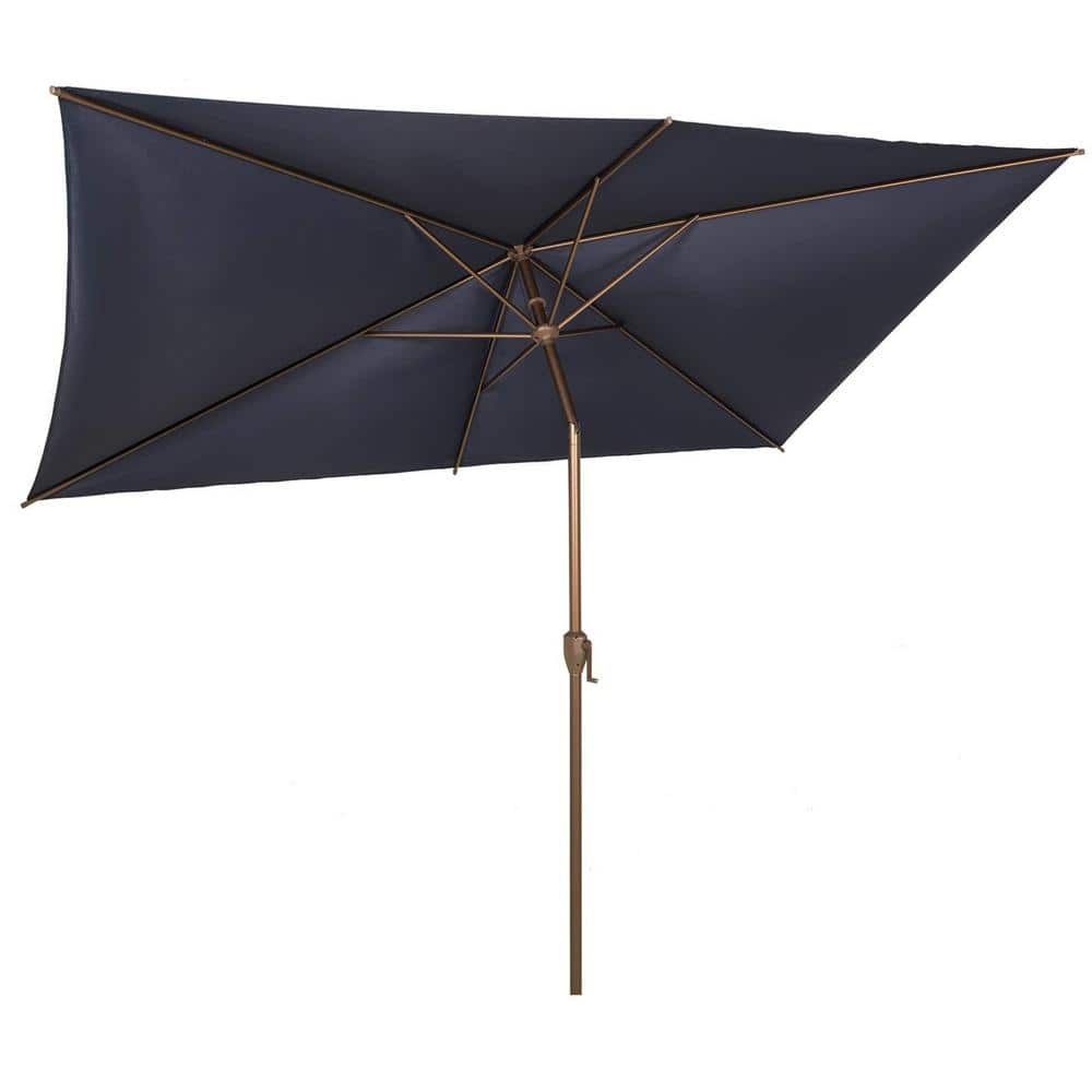 6.5 x 10 ft. Heavy Steel Market Push Button Tilt Rectangular Patio Umbrella