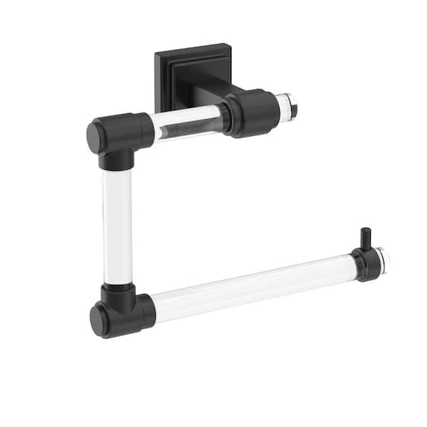 Amerock Glacio 5-7/16 in. (138 mm) L Towel Ring in Clear/Matte Black