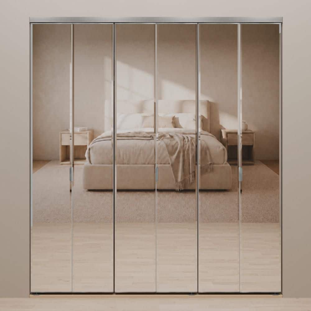 けろ　BORDER Ｍ Impact Plus 78 in. x 80 in. Beveled Edge Mirror Solid Core MDF