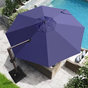 13 ft. x 13 ft. Heavy-Duty Frame Single Octagon Outdoor Cantilever Umbrella in Navy Blue