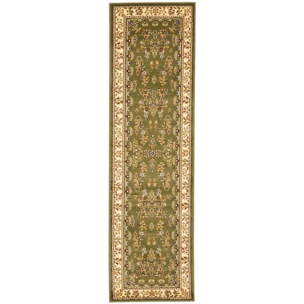 Lyndhurst Sage/Ivory 2 ft. x 8 ft. Border Antique Floral Runner Rug