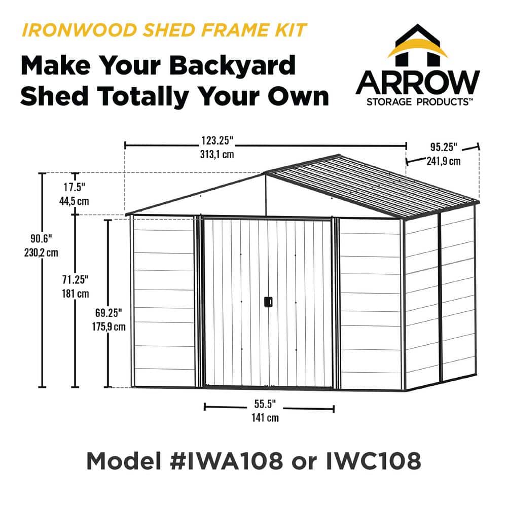 Gray Peak 8'x10' Steel-Wood Hybrid Outdoor Storage Shed Kit