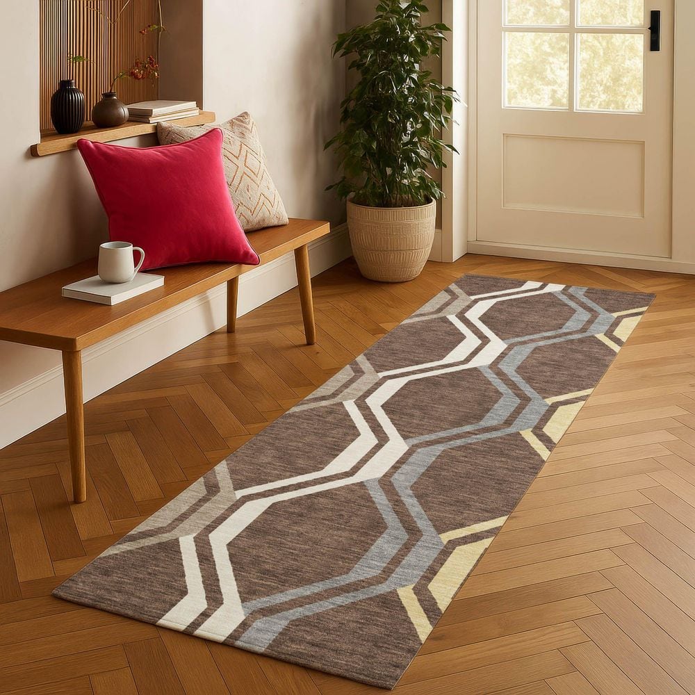Chantille Machine Washable Indoor/Outdoor Abstract ACN2326 Chocolate 2 ft. 3 in. x 7 ft. 6 in. Runner Rug price history on PriceWatchPro