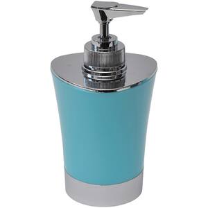 Bath Soap and Lotion Dispenser -Chrome Parts- Aqua Blue