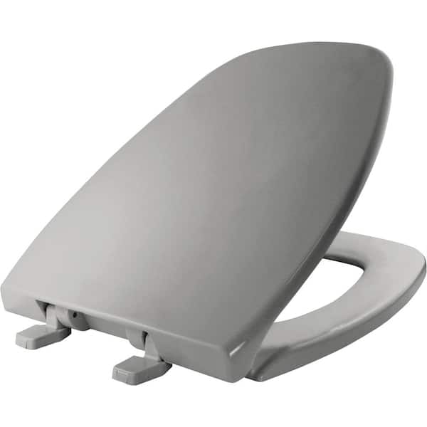 BEMIS Elongated Closed Front Toilet Seat in Silver