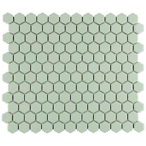 Metro 1 in. Hex Glossy Mint 10-1/4 in. x 11-7/8 in. Porcelain Mosaic Tile (8.6 sq. ft./Case)