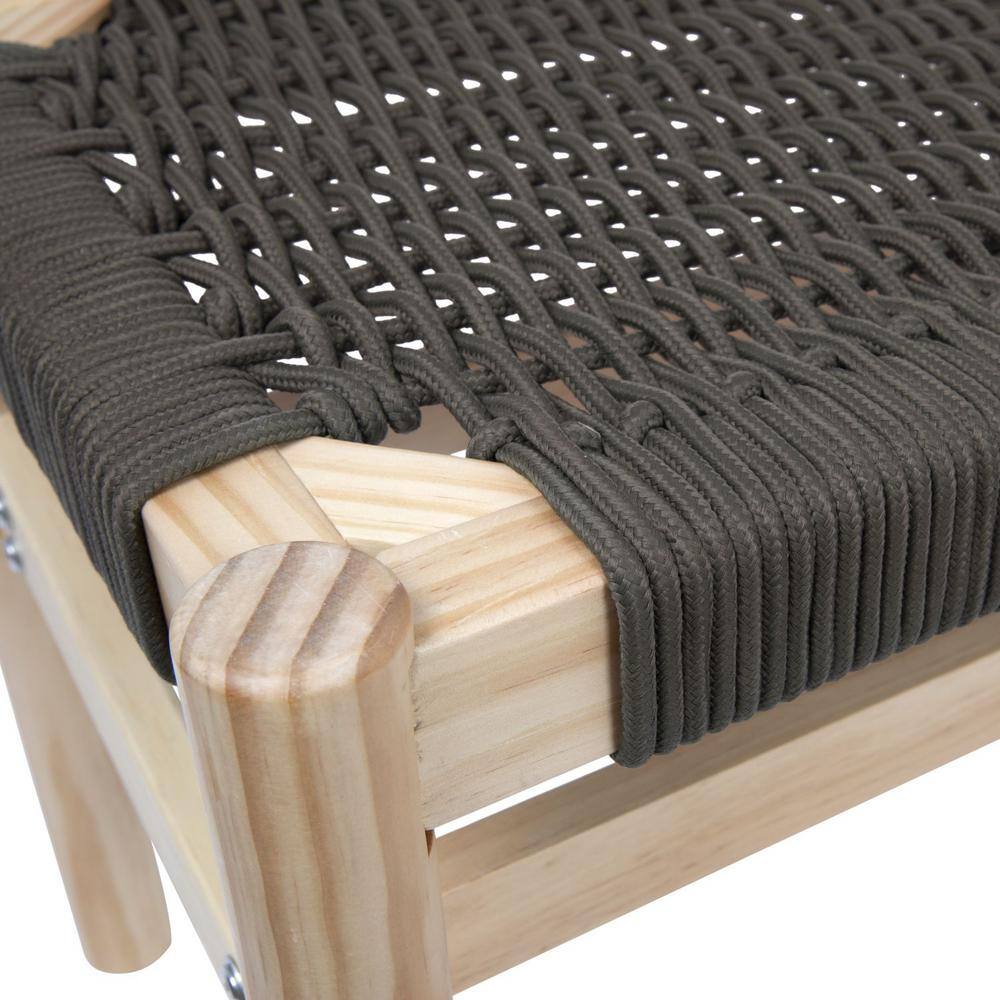 Fernway Blonde Solid Wood and Woven Rope Entryway Bench
