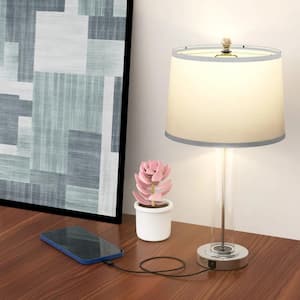 24.4 in. Bedside Table Lamp for Bedroom Nightstand 3-Way Dimmable Touch Lamps with USB Charging Port LED (Bulb Included)