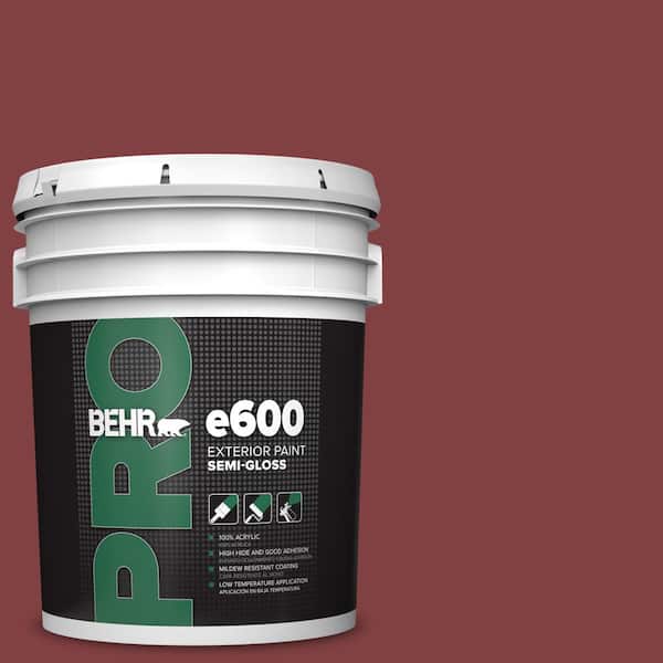 BEHR PRO 5 gal. #S-H-130 Red Red Wine Semi-Gloss Exterior Paint