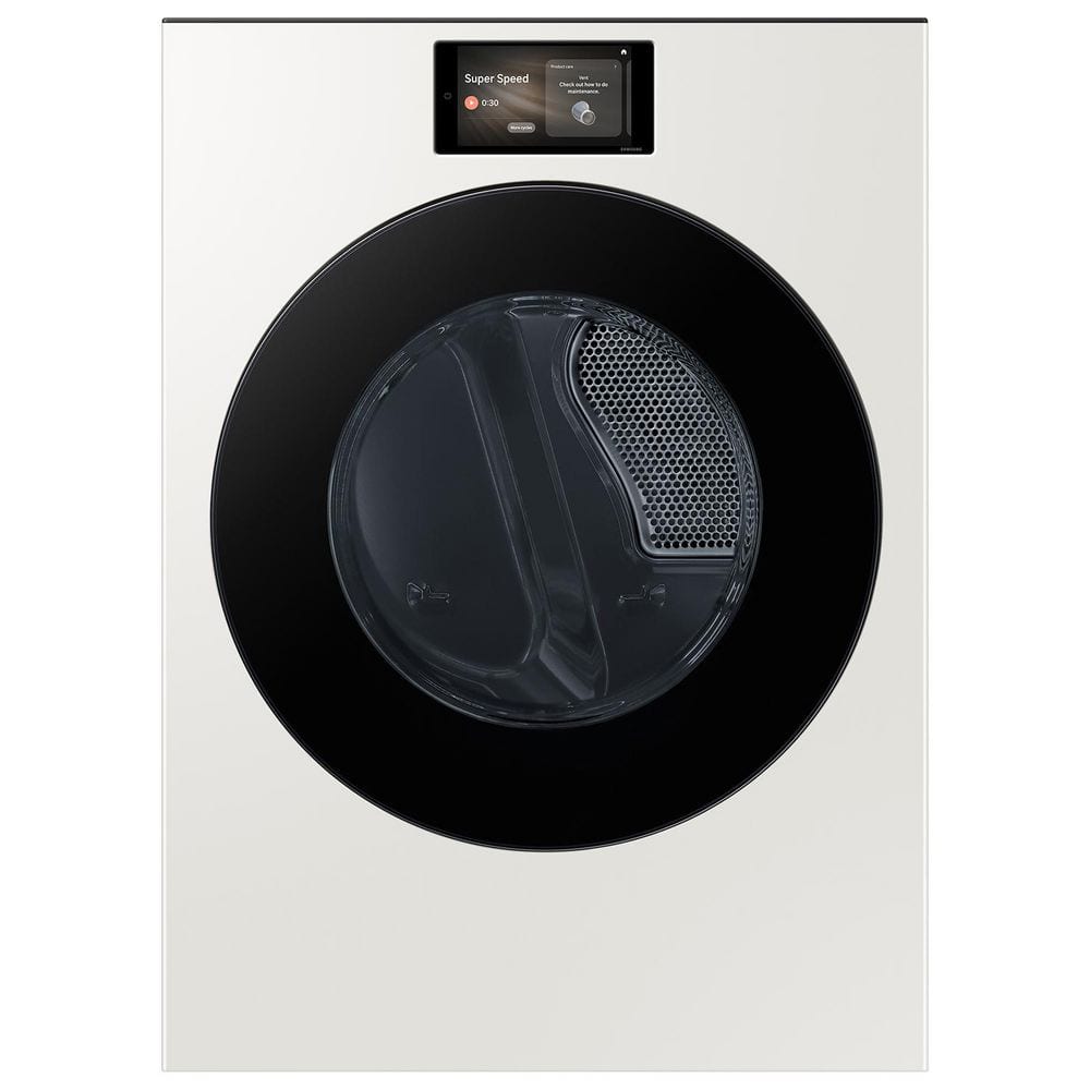 7.6 cu ft vented Front Load Stackable Bespoke AI Ultra Capacity Electric Dryer in Ivory w/AI OptiDry+