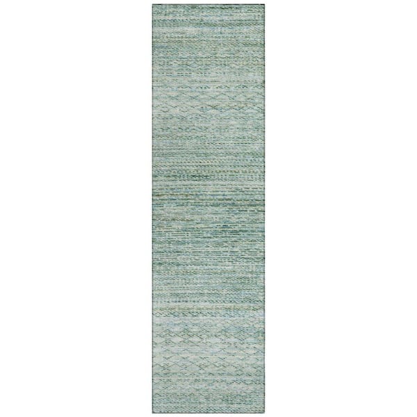 Chantille Machine Washable Indoor/Outdoor Abstract ACN2150 Aqua 2 ft. 3 in. x 7 ft. 6 in. Runner Rug