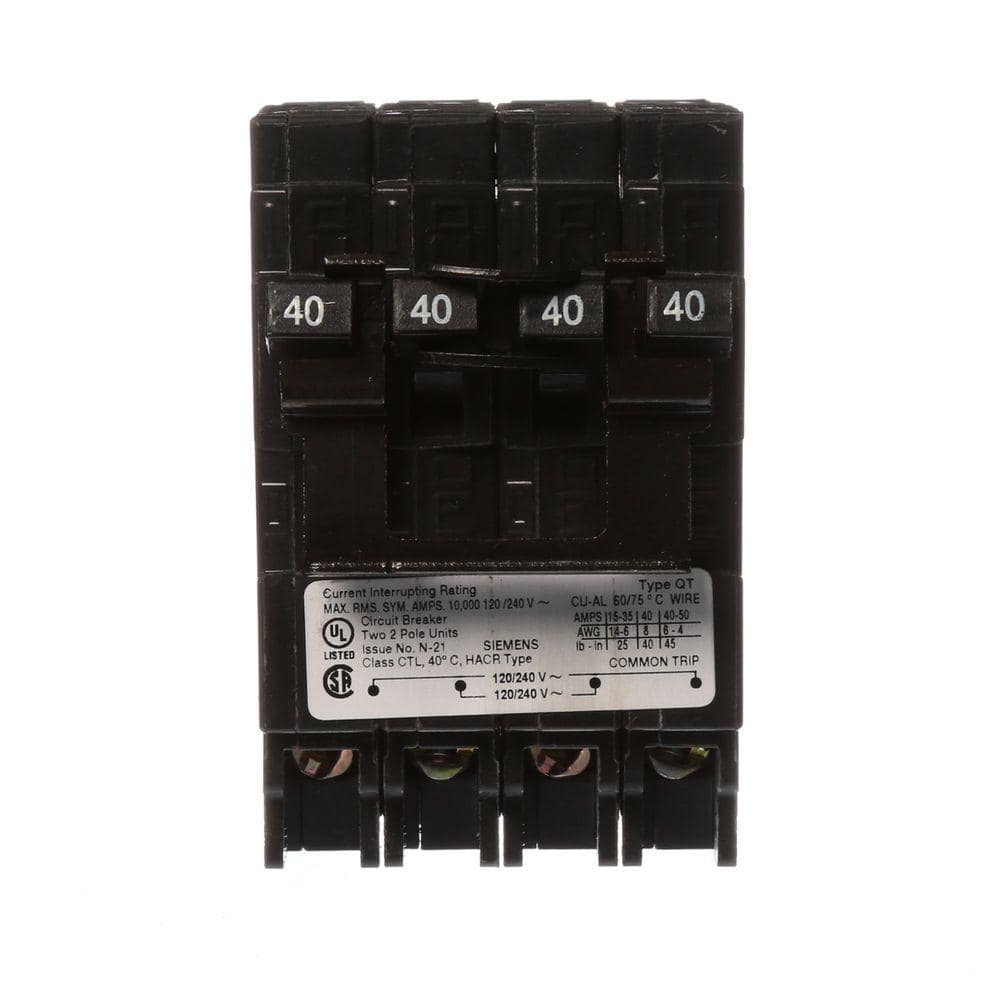 ちたま　2点 Siemens Two 40 Amp Double Pole Type QT Quad Circuit Breaker