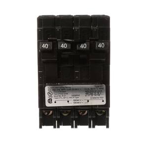 Two 40 Amp Double Pole Type QT Quad Circuit Breaker