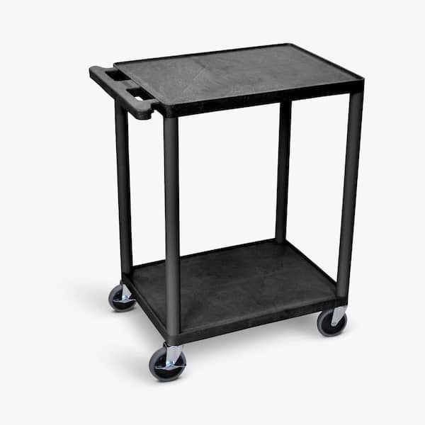 HE 24 in. W x 18 in. D x 33.5 in. H, 2-Shelf Utility Cart, in Black