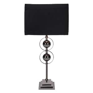 12 in. Black Metal Table Lamp (Set of 2)