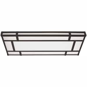 Winslow 49 in. Linear 1-Light Natural Iron Selectable LED CCT Flush Mount