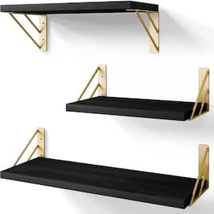 5.5 in. W x 4 in. H x16.5 in. D Polyurethane Rectangular Shelf in Black 3 Sets Adjustable Shelves