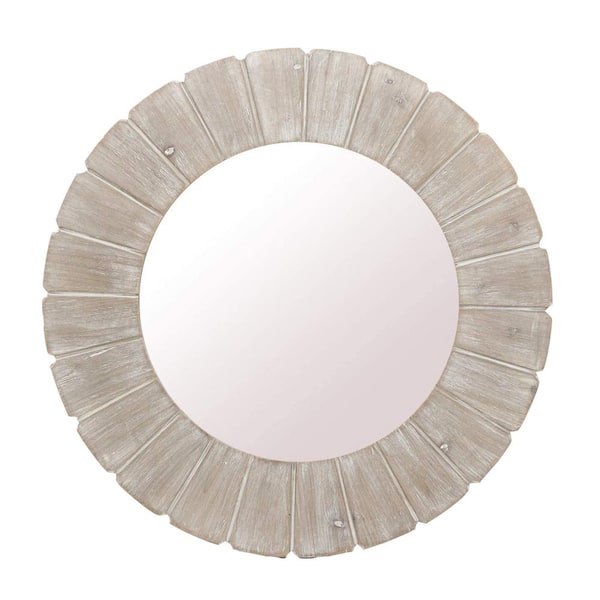 PARISLOFT 31.5 in. x 31.5 in. Farmhouse Round Framed Decorative Mirror