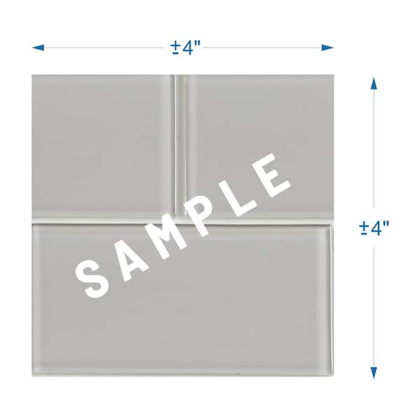 Inoxia SpeedTiles Take Home Sample Shiraz Light Gray 5.8 in. x 5.8 in. x 5 mm Glass Peel and Stick Wall Mosaic Tile (0.23 sq.ft/Each)