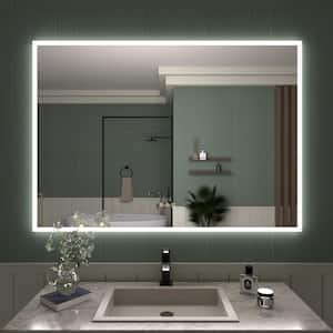 48 in. W x 36 in. H Frameless LED Single Bathroom Vanity Mirror in Polished Crystal