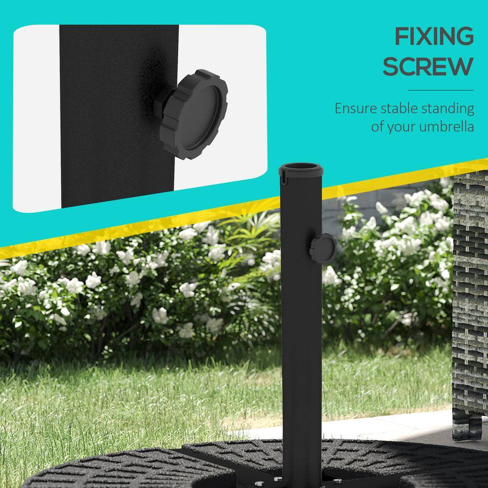 Black Steel Outdoor Cross Brace Umbrella Stand