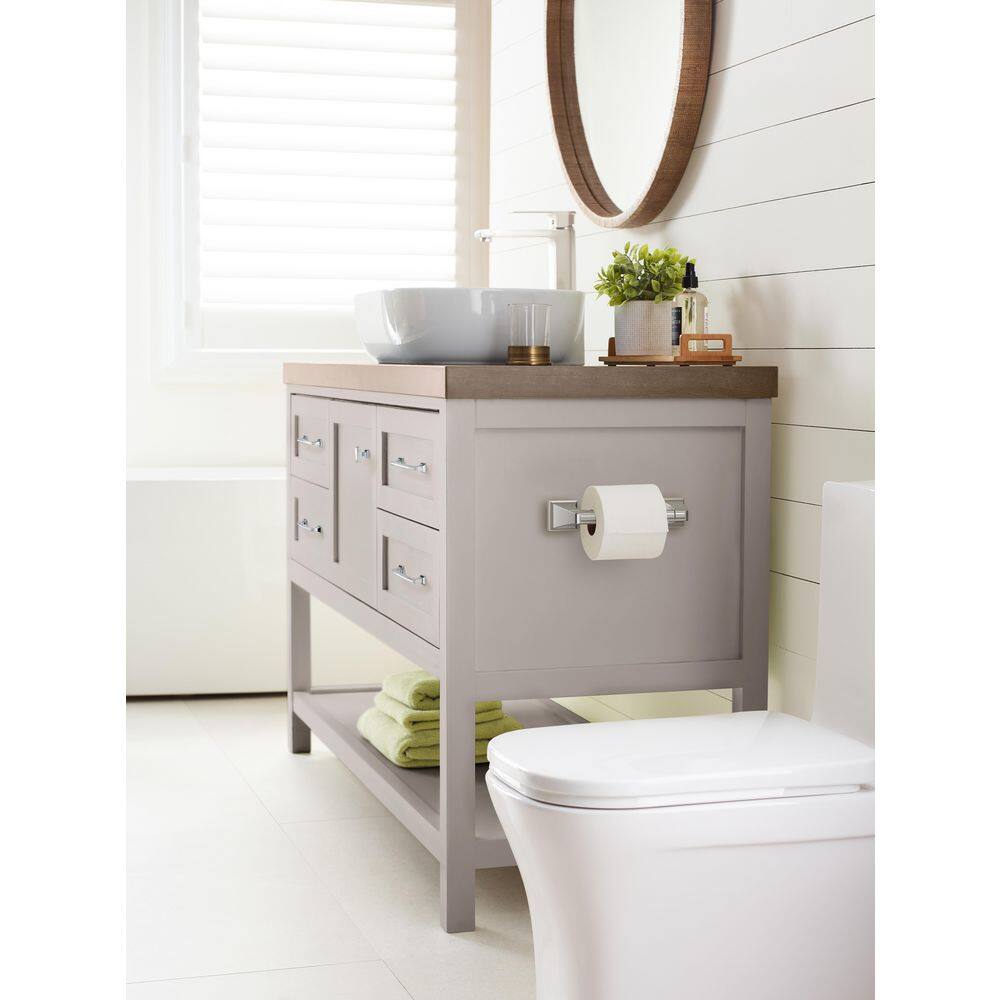 Chrome Pivoting Double Post Toilet Paper Holder