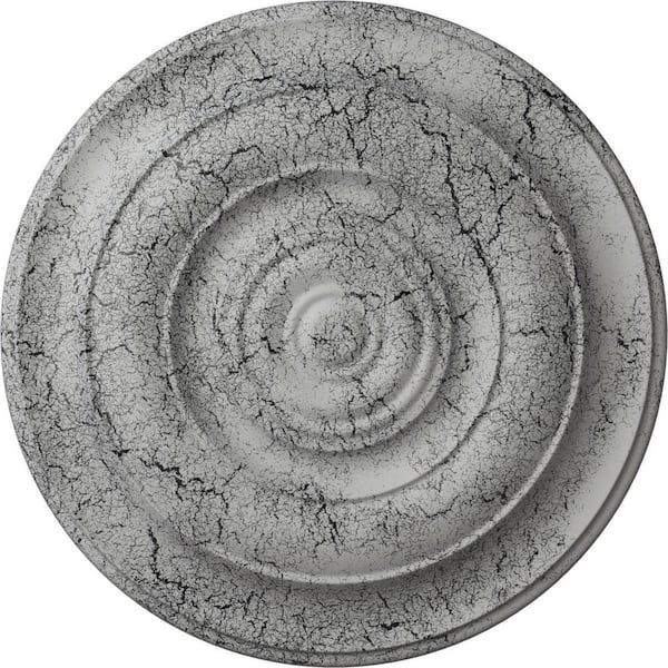 Ekena Millwork 18 in. x 1-1/2 in. Niobe Urethane Ceiling Medallion (Fits Canopies upto 8-5/8 in.), Ultra Pure White Crackle