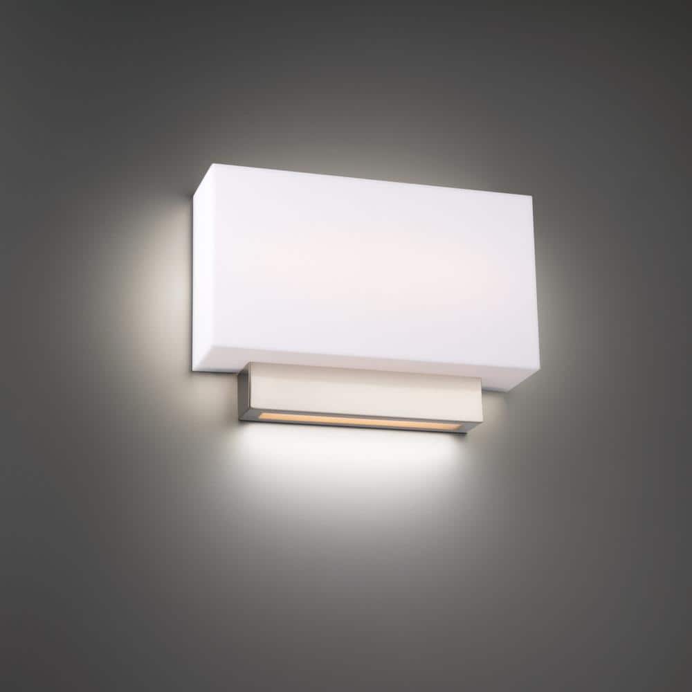 Elegant Brushed Nickel 14" Outdoor Vanity LED Wall Sconce