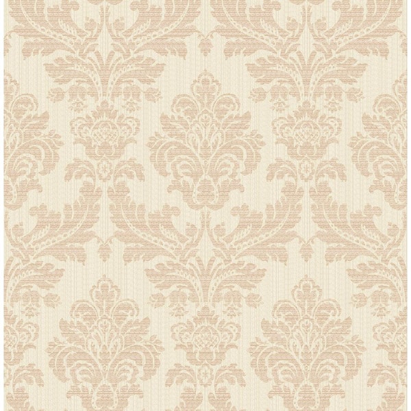 Advantage Piers Rose Gold Texture Damask Strippable Wallpaper