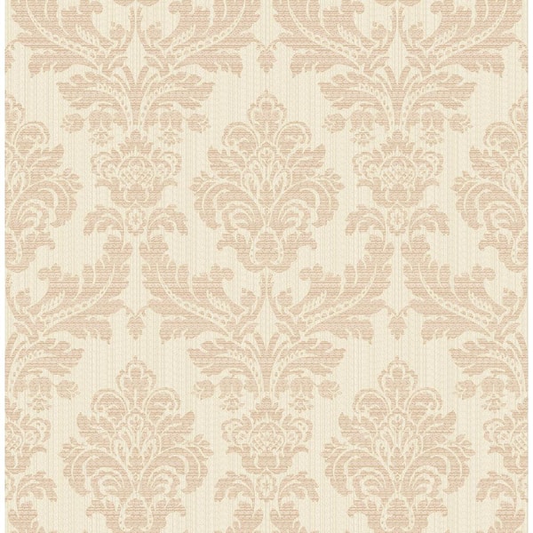 Advantage Piers Rose Gold Texture Damask Rose Gold Wallpaper Sample