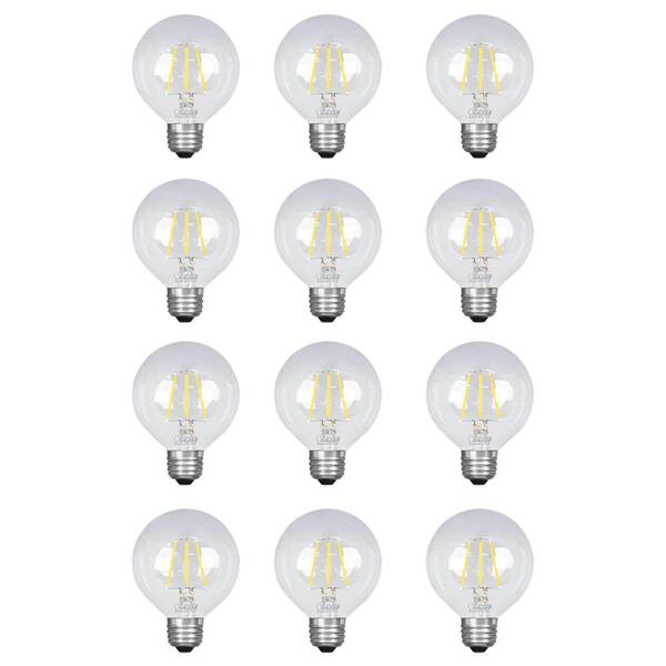 Feit Electric 60W Equivalent Soft White (2700K) G25 Dimmable Filament LED Clear Glass Light Bulb (Case of 12)