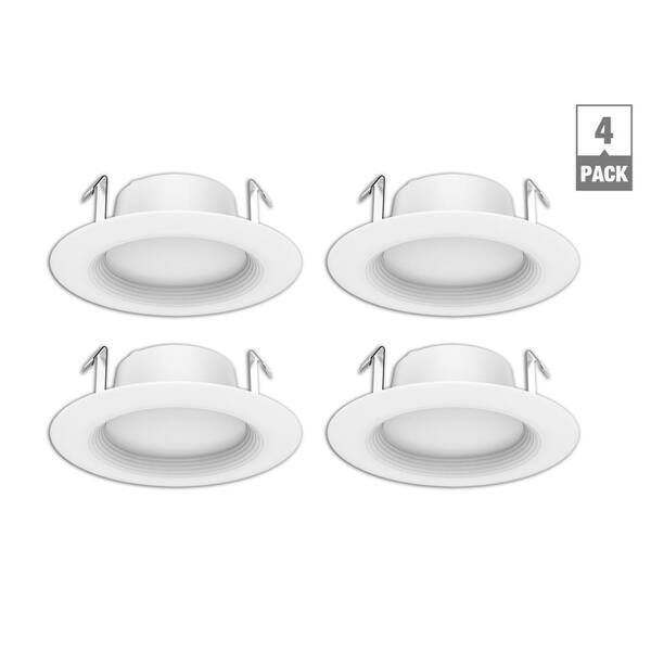 EcoSmart 4 in. White Daylight Integrated LED Recessed Trim (4-Pack ...