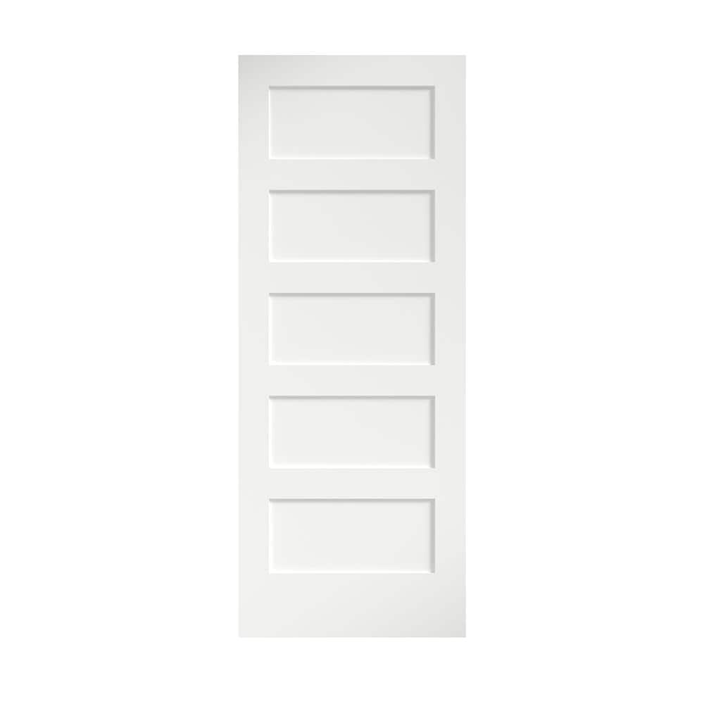 Eightdoors 24 In. X 80 In. X 1-3/8 In. Shaker White Primed 5-Panel ...