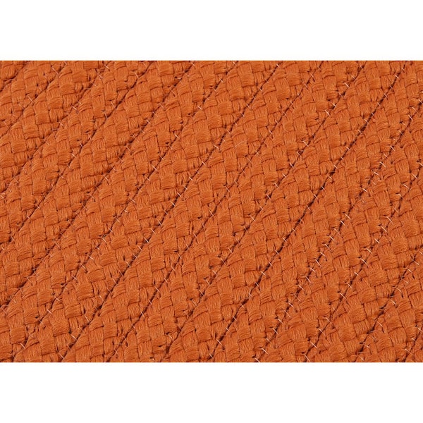 Solid Rust 8 ft. x 8 ft. Braided Indoor/Outdoor Patio Area Rug