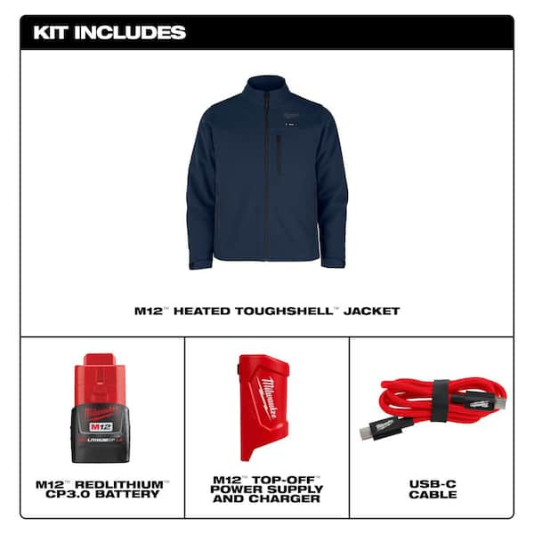 Milwaukee m12 toughshell heated jacket with battery 2024 XL