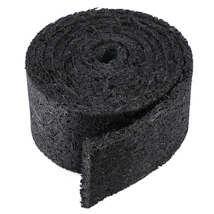 140 in. x 5.5 in. x 0.55 in. Recycled Black Rubber Edging Mulch Roll for Landscaping, Cut-to-Fit Garden Barrier (1-Pack)