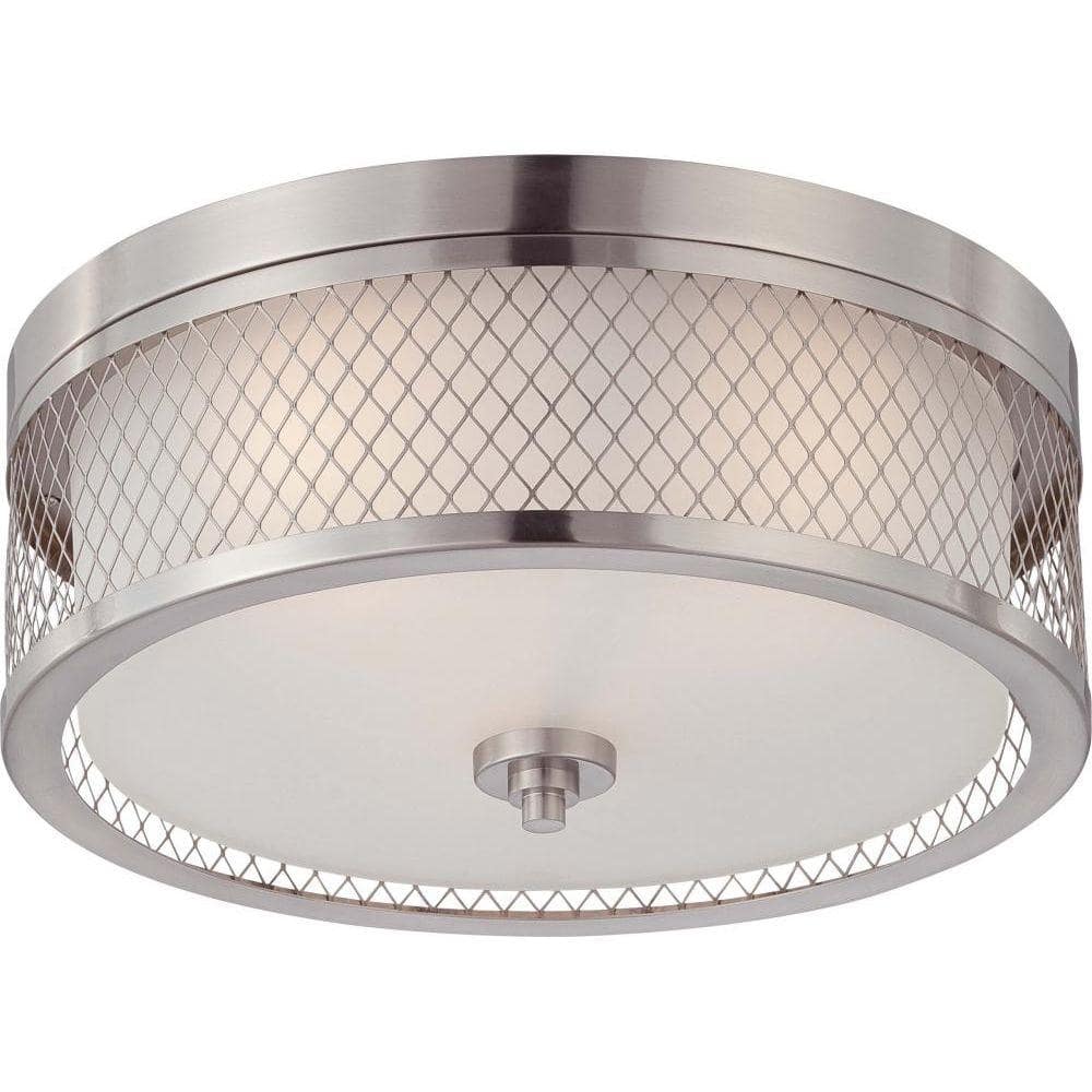 Elegant Brushed Nickel 3-Light Flush Mount with Frosted Glass