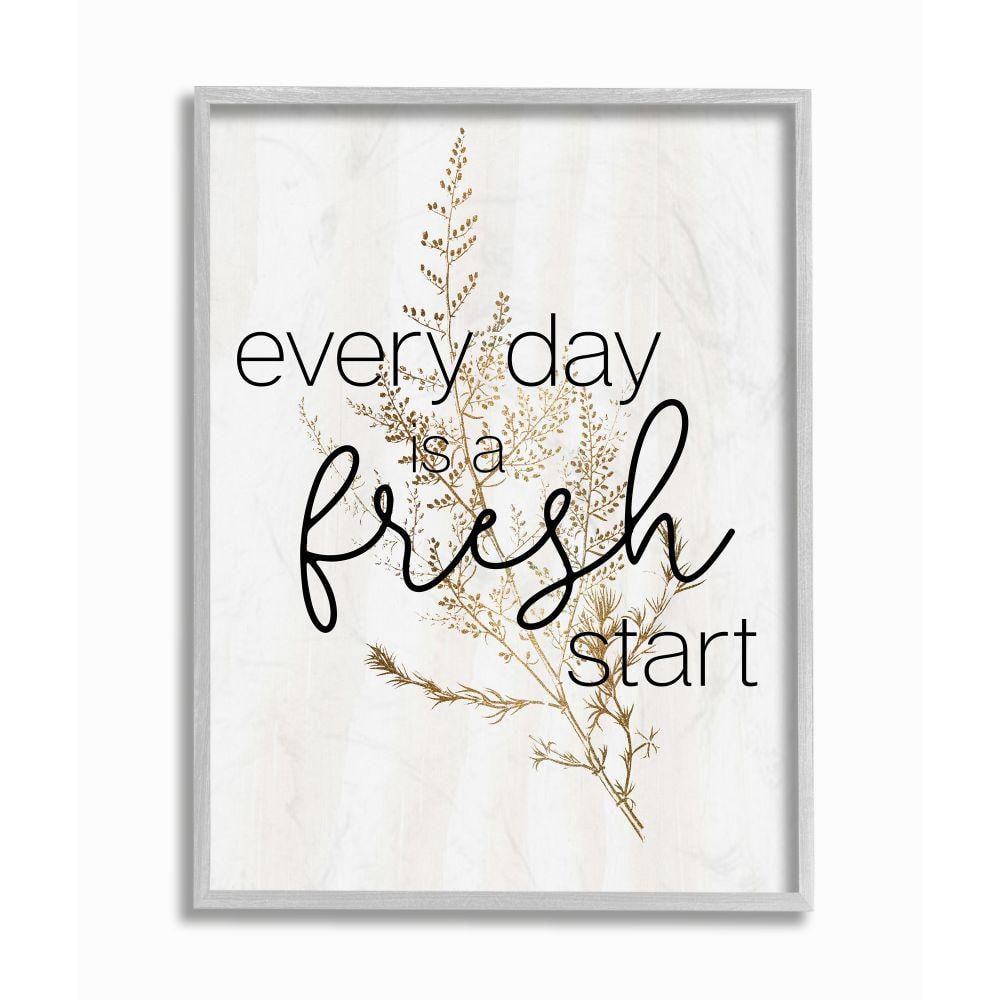 Everyday Fresh Start Gold Script Framed Wall Art, 11 x 14
